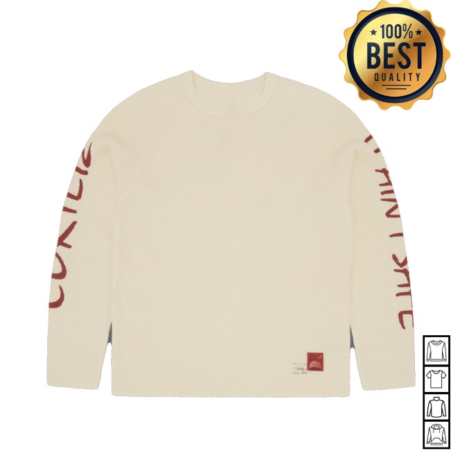 Corteiz Merch Store It Ain't Safe Waffle Thermal Cream - Favishirt