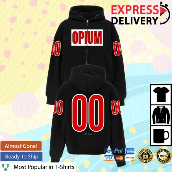 Opium Merch Store Opium 00 Red Zip Hoodie - Favishirt